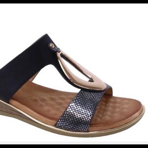 Italina Gold Embellished Slide In COMFORT Sandal